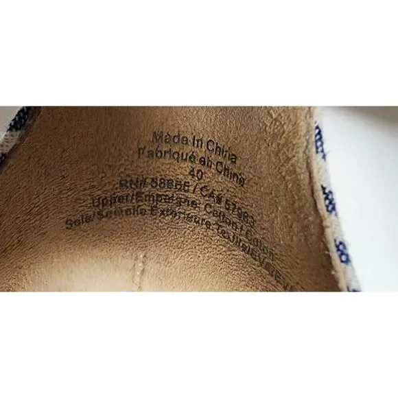 NORDSTROM Signature Women Sandals Espadrille Flat Blue/White Stripe US Size 9.5 - Picture 3 of 9